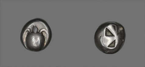 Stater (Coin) Depicting a Sea Turtle, 600/550 BC, Greek, Greece, Silver, Diam. 1.9 cm, 11.84 g