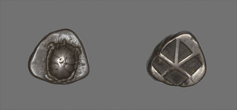 Stater (Coin) Depicting a Land Tortoise, 404/350 BC, Greek, minted in Aegina, Greece, Silver, Diam.