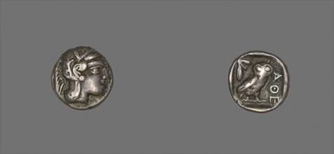 Drachm (Coin) Depicting the Goddess Athena, about 490 BC, Greek, minted in Athens, Athens, Silver,