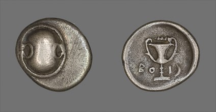 Hemidrachm (Coin) Depicting a Boeotian Shield, about 338/315 BC, Greek, Thebes, Silver, Diam. 1.6