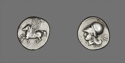 Stater (Coin) Depicting Pegasus, 350/338 BC, Greek, minted in Corinth, Corinth, Silver, Diam. 2.2