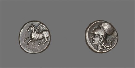 Stater (Coin) Depicting Pegasus Flying, 4th/3rd century BC, Greek, Corinth, Corinth, Silver, Diam.