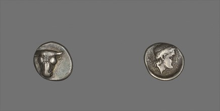 Hemidrachm (Coin) Depicting Bucranium, 355/346 BC, Greek, Greece, Silver, Diam. 1.5 cm, 2.63 g