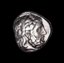 Tetradrachm (Coin) Depicting the God Zeus, 359/336 BC, Greek, Macedonia, Silver, Diam. 2.4 cm, 14