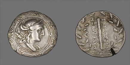 Tetradrachm (Coin) Depicting the Goddess Artemis Tauropolis, 158/149 BC, Greek, Macedonia, Silver,