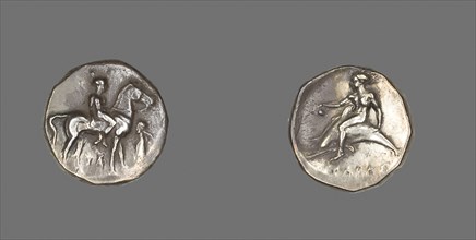 Stater (Coin) Depicting a Horseman, probably 380/345 BC, Greek, minted in Tarentum, Calabria,