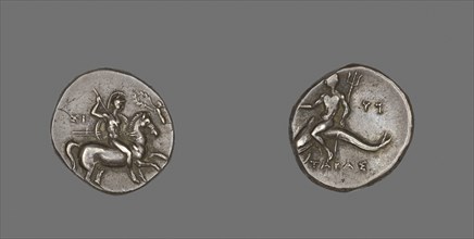 Stater (Coin) Depicting a Horseman, 334/302 BC, Greek, minted in Tarentum, Calabria, Italy,