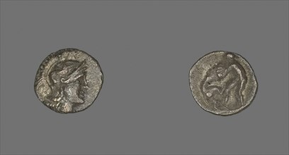 Obol (Coin) Depicting the Goddess Athena, 334 (or earlier)/302 BC, Greek, Taranto, Silver, Diam. 1