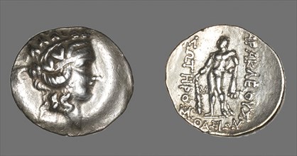 Tetradrachm (Coin) Depicting the God Dionysos, after 146 BC, Greek, minted in Thasos, Thrace,