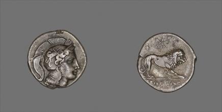 Stater (Coin) Depicting the Goddess Athena, 400/317 BC, Greek, Velia, Silver, Diam. 2.2 cm, 7.32 g