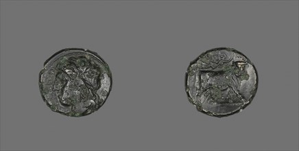 Coin Depicting the God Apollo, about 340/241 BC, Greek, Naples, Bronze, Diam. 2 cm, 5.63 g