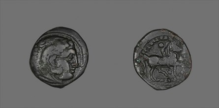 Coin Portraying Alexander the Great as the Hero Herakles, 306/297 BC, Greek, Neapolis, Bronze, Diam