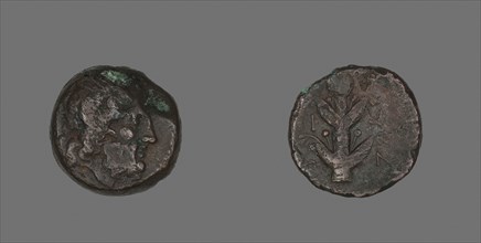 Coin Depicting the God Zeus Ammon, 247/221 BC, Greek, Cyrenaicia, North Africa, Cyrene, Bronze,