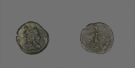 Coin Depicting the God Zeus (?), about 400 BC or earlier, Greek, Greece, Bronze, Diam. 2 cm, 2.91 g