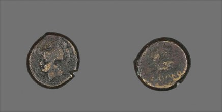 Coin Depicting the Goddess Athena, about 300/268 BC, Greek, Greece, Bronze, Diam. 2 cm, 7.44 g