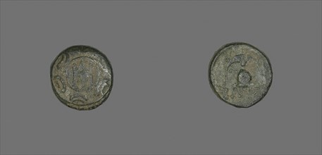 Coin Depicting a Shield, 239/229 BC, issued by King Demetrius II, Greek, Greece, Bronze, Diam. 1.6