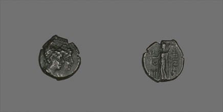 Tetras (Coin) Depicting the Dioscuri, about 203/89 BC, Greek, Greece, Bronze, Diam. 1.7 cm, 2.72 g