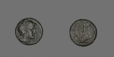 Coin Depicting the Hero Perseus, 220/178 BC, Greek, Greece, Bronze, Diam. 2 cm, 10.7 g
