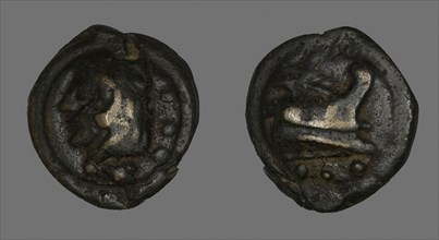 Quadrans (Coin) Depicting the Hero Hercules, 225/217 BC, Roman, Italy, Bronze, Diam. 4.5 cm, 77.39