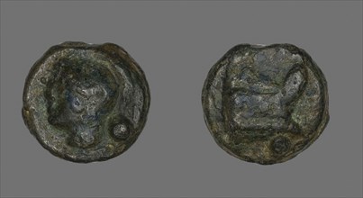 Coin Depicting the Goddess Roma, 225/217 BC, Roman, minted in Rome, Italy, Bronze, Diam. 2.7 cm, 26