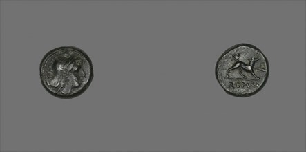 Half-Litra (Coin) Depicting the Goddess Roma, 234/231 BC, Roman, minted in Rome, Roman Empire,