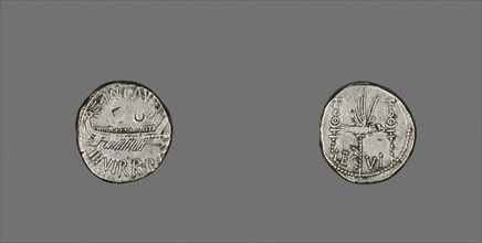 Denarius (Coin) Depicting a Galley, 31 BC, issued by Marc Antony, Roman, Roman Empire, Silver, Diam