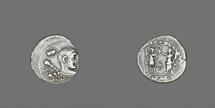 Denarius (Coin) Depicting the Hero Hercules, 100 BC, Roman, minted in Rome, Italy, Silver, Diam. 1