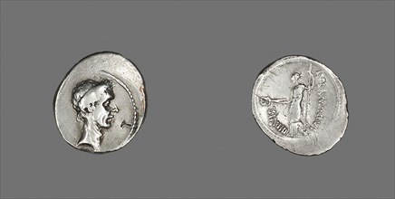 Denarius (Coin) Portraying Julius Caesar, 43 BC, Roman, minted in Rome, Italy, Silver, Diam. 2.1