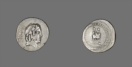 Denarius (Coin) Depicting the God Apollo, 85 BC, Roman, minted in Rome, Italy, Silver, Diam. 2.1