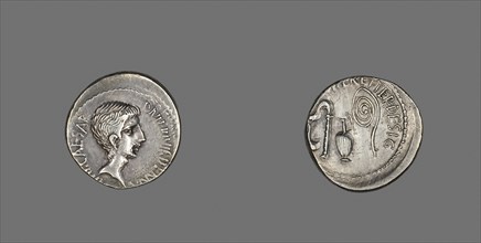 Denarius (Coin) Portraying Octavian, 37 BC, Roman, Italy, Silver, Diam. 2 cm, 4.00 g
