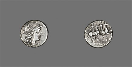 Denarius (Coin) Depicting the Goddess Roma, 136 BC, Roman, minted in Rome, Italy, Silver, Diam. 1.8
