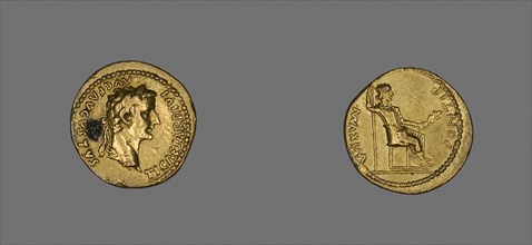 Aureus (Coin) Portraying Emperor Tiberius, AD 14/37, Roman, Roman Empire, Gold, Diam. 2 cm, 7.82 g