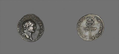 Denarius (Coin) Portraying Emperor Vespasian, AD 74, Roman, minted in Rome, Roman Empire, Silver,