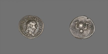 Denarius (Coin) Portraying Emperor Vespasian, AD 80/81, Roman, minted in Rome, Roman Empire,