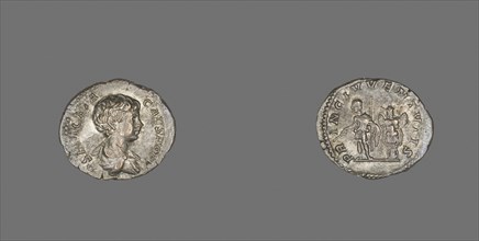 Denarius (Coin) Portraying Emperor Geta, AD 200/202, Roman, minted in Rome, Roman Empire, Silver,