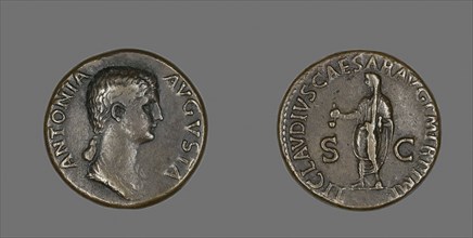 Dupondius (Coin) Portraying Antonia, AD 50/54, Roman, Roman Empire, Bronze, Diam. 2.8 cm, 16.55 g