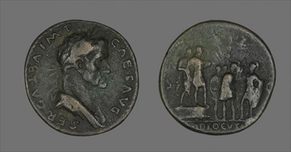Sestertius (Coin) Portraying Emperor Galba, AD 68, Roman, minted in Rome, Roman Empire, Bronze,