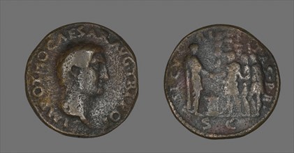 Coin Portraying Emperor Otho, AD 69, Roman, Roman Empire, Bronze, Diam. 3.3 cm, 19.86 g