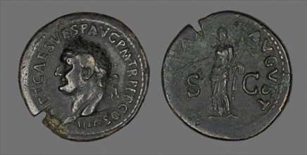 Coin Portraying Emperor Vespasian, AD 76, Roman, Roman Empire, Bronze, Diam. 3.4 cm, 21.48 g