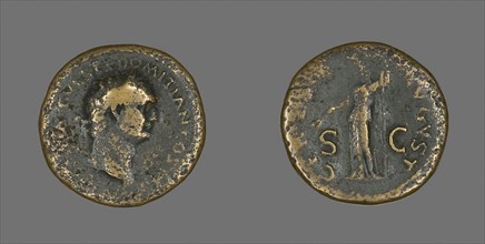 Coin Portraying Emperor Domitian, AD 81/96, Roman, Roman Empire, Bronze, Diam. 2.8 cm, 13.23 g