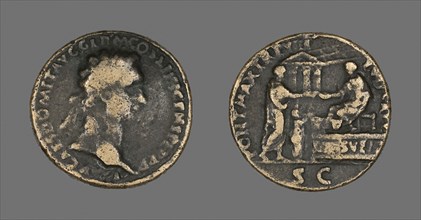 Coin Portraying Emperor Domitian, AD 88 (?), Roman, Roman Empire, Bronze, Diam. 3.2 cm, 21.07 g