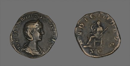 Sestertius (Coin) Portraying Empress Herennia Etruscilla, AD 249/251, Roman, Roman Empire, Bronze,