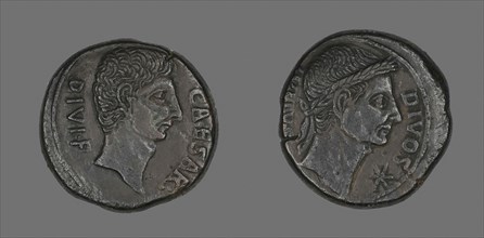 Coin Portraying Julius Caesar, about 38 BC, Roman, Roman Empire, Bronze, Diam. 3 cm, 19.57 g