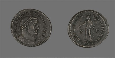 Coin Portraying Emperor Diocletian, AD 284/305, Roman, Roman Empire, Bronze, Diam. 2.9 cm, 9.65 g