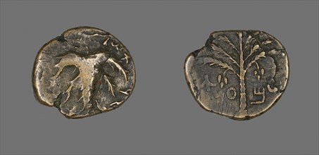 Coin Depicting a Palm Tree, AD 132/135, Judaean, Israel, Bronze, Diam. 2.7 cm, 11.18 g