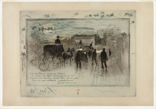 Funeral Procession on the Boulevard Clichy, 1887, Félix Hilaire Buhot, French, 1847-1898, France,
