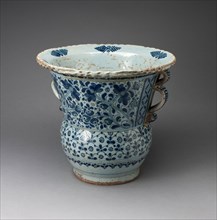 Jardinière, 1800/50, Talavera poblana, Puebla, Mexico, Puebla, Tin-glazed earthenware, H. 31 cm (12