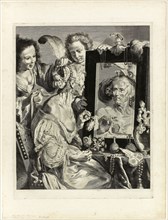 The Coquette, 1656/58, Jeremias Falck (Polish, 1619-1677), after Bernardo Strozzi (Italian,
