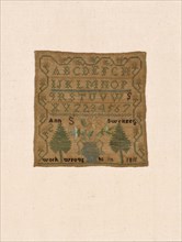 Sampler, 1811, Ann S. Sweitzers (American, active c. 1811), United States, Linen, plain weave,