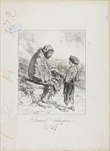 Les Propos de Thomas Vireloque: Not taught anything?-yet stupid already, 1853, Paul Gavarni,